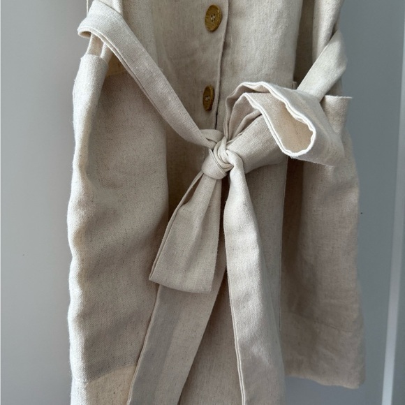 Natural beige linen romper - size Small (S) - Picture 4 of 7
